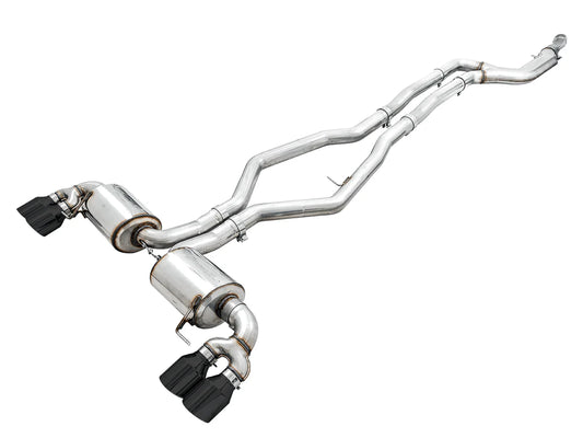 AWE Non-Resonated Touring Edition Exhaust for G20 M340i - Diamond Black Tips