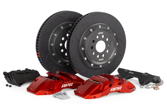 APR BRAKE- 350x34mm 2 PIECE 6 PISTON KIT - FRONT - RED - (MQB 312mm)